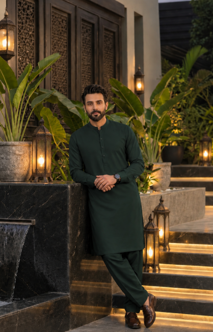 Unstiched Men's Wash & Wear Shalwar kameez